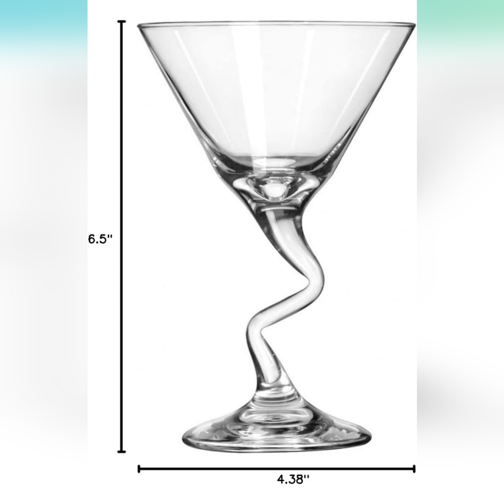 4 Elegant Clear Martini Glass